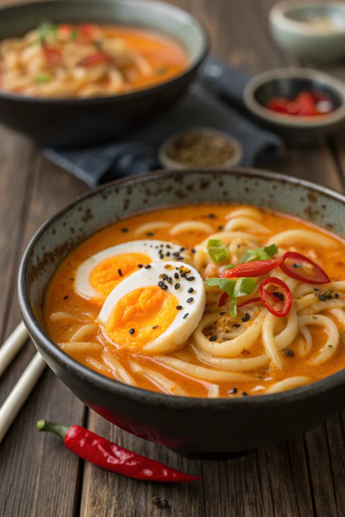 Spicy Peanut Udon Noodle Soup Recipe