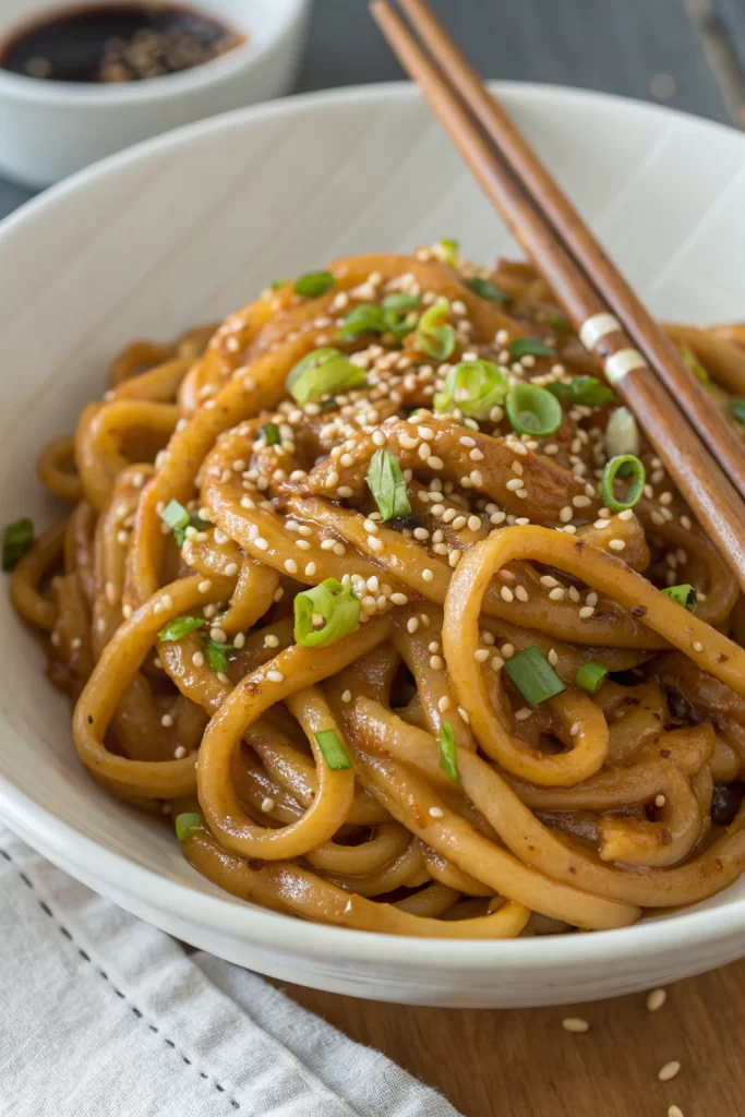 Vegan Garlic Udon Noodles Recipe