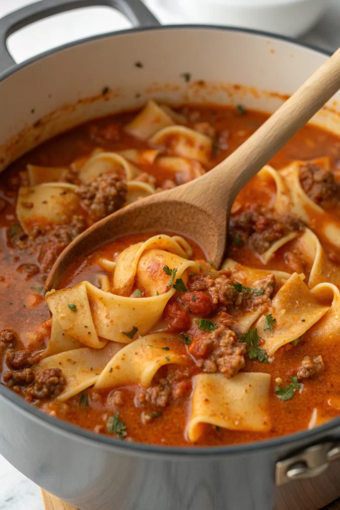 One Pot Lasagna Soup Recipe