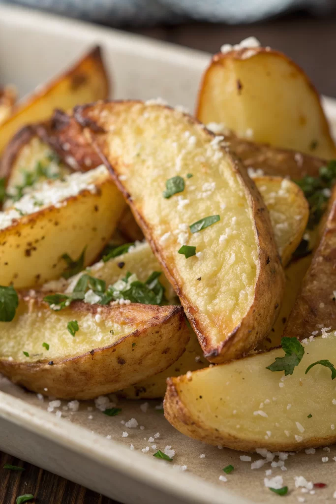 Baked Garlic Parmesan Potato Wedges Recipe