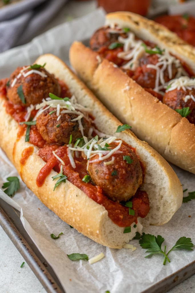 Cheesy Meatball Subs Recipe