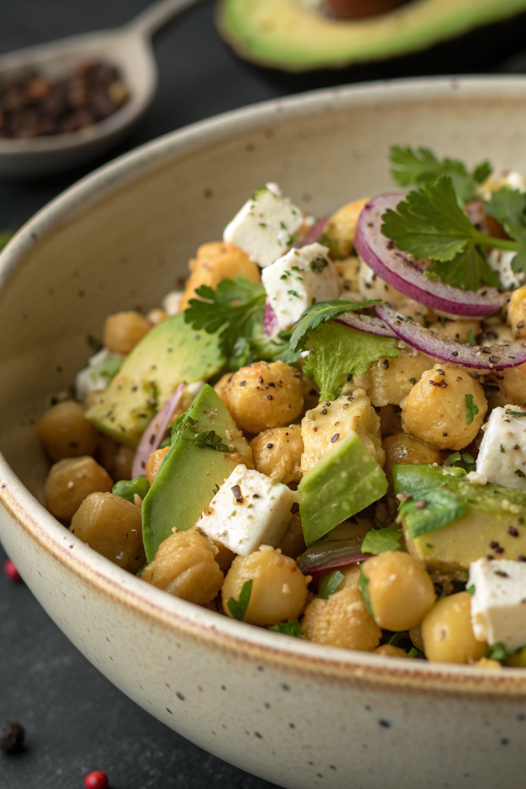 Chickpea Feta Avocado Salad Recipe