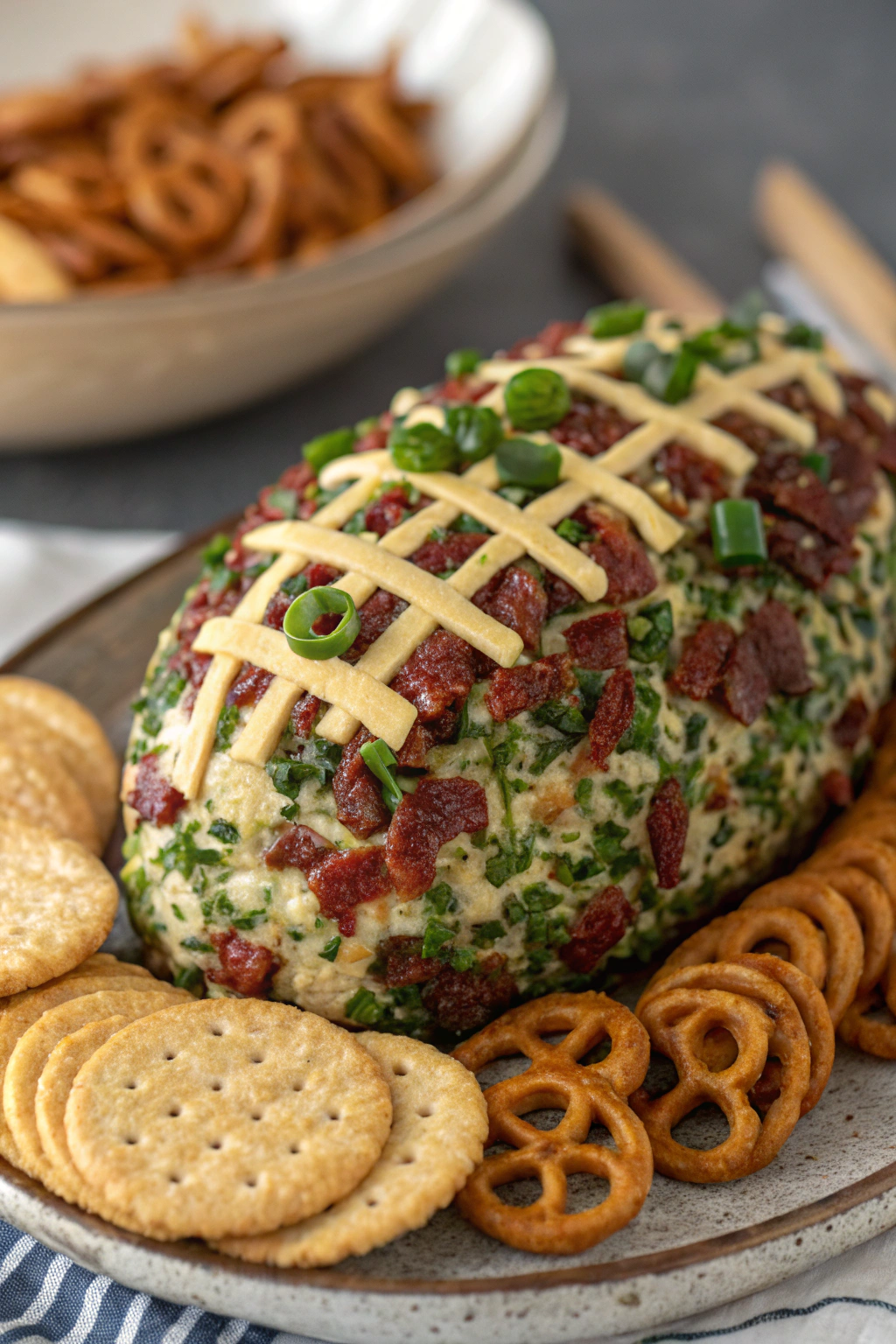 Jalapeno Popper Football Cheese Ball Recipe