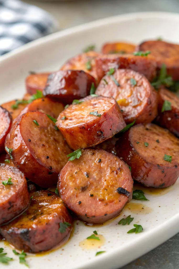 Mustard Hasselback Kielbasa Bites Recipe