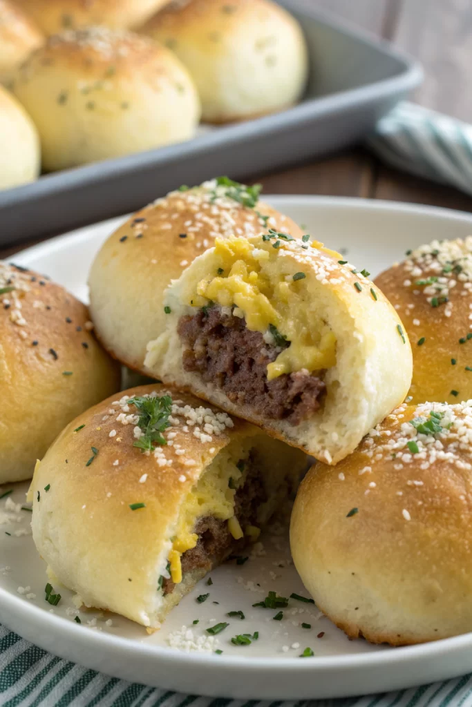 Tasty Garlic Parmesan Cheeseburger Bombs Recipe