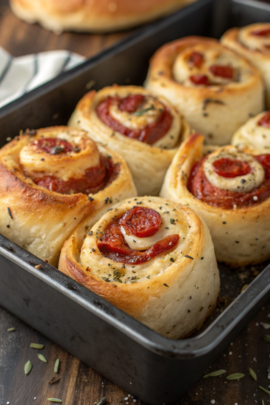 Tasty Pepperoni Pizza Rolls with Flaky Dough