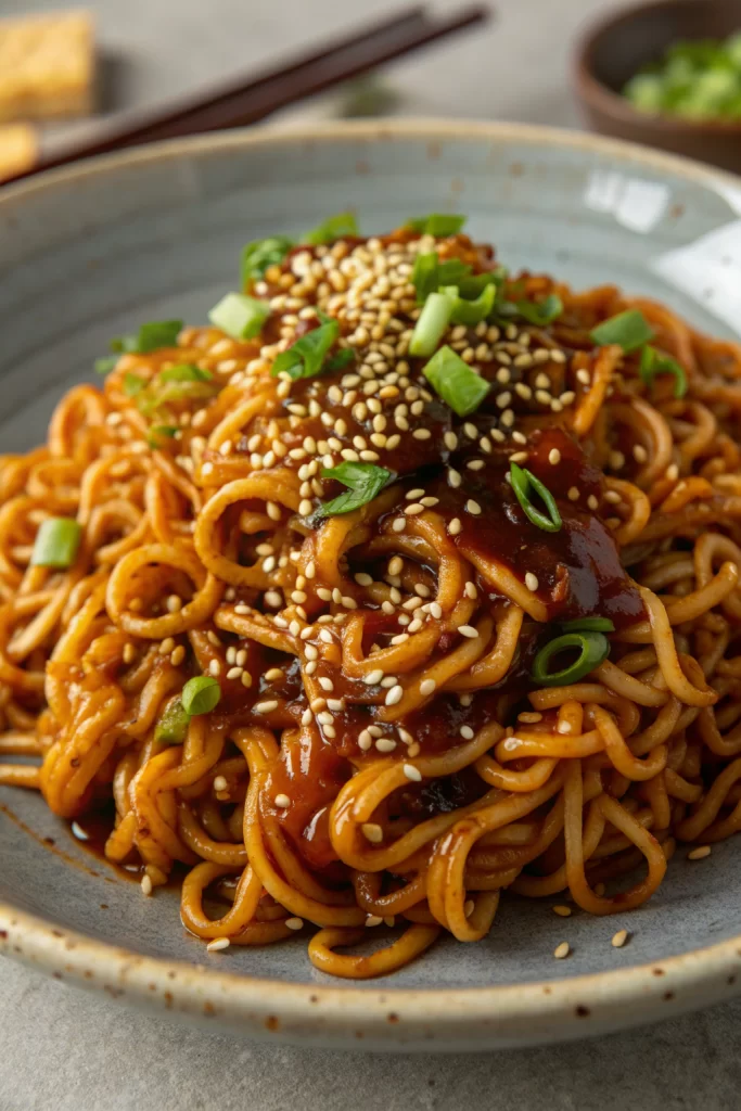 Easy Sesame Garlic Ramen Noodles Recipe