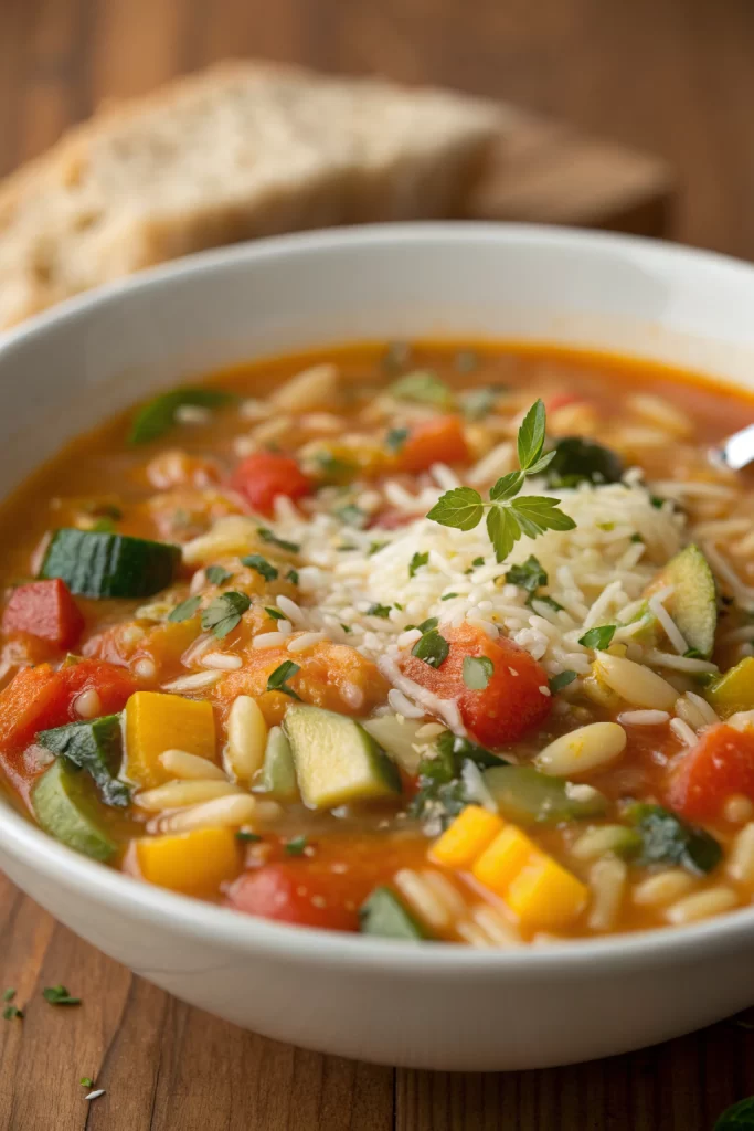 Healthy Vegetable Orzo Soup Recipe