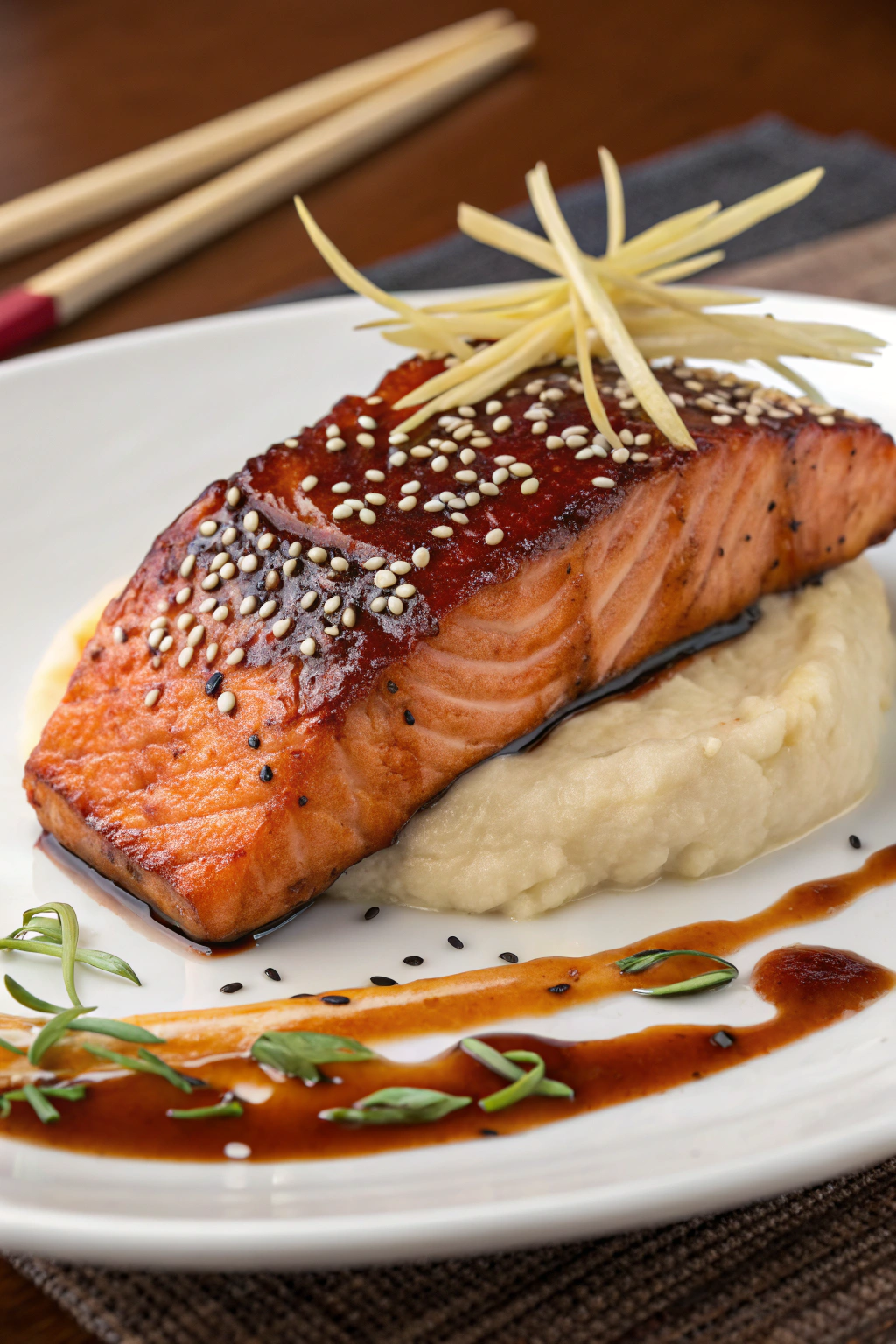 Sake-Glazed Salmon with Sesame Seeds
