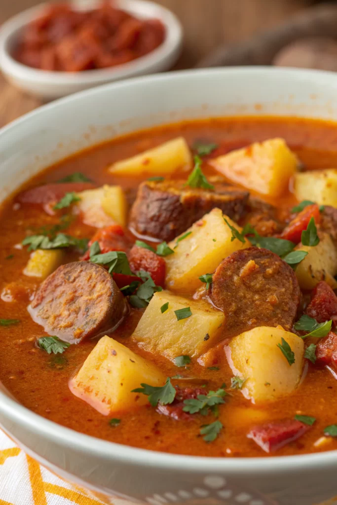 Spanish Potato Soup with Chorizo