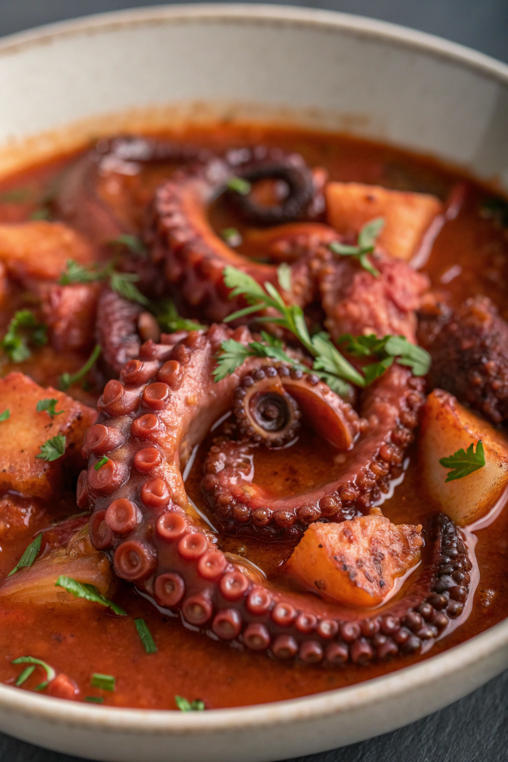 Braised Octopus with Smoky Romesco Sauce Recipe