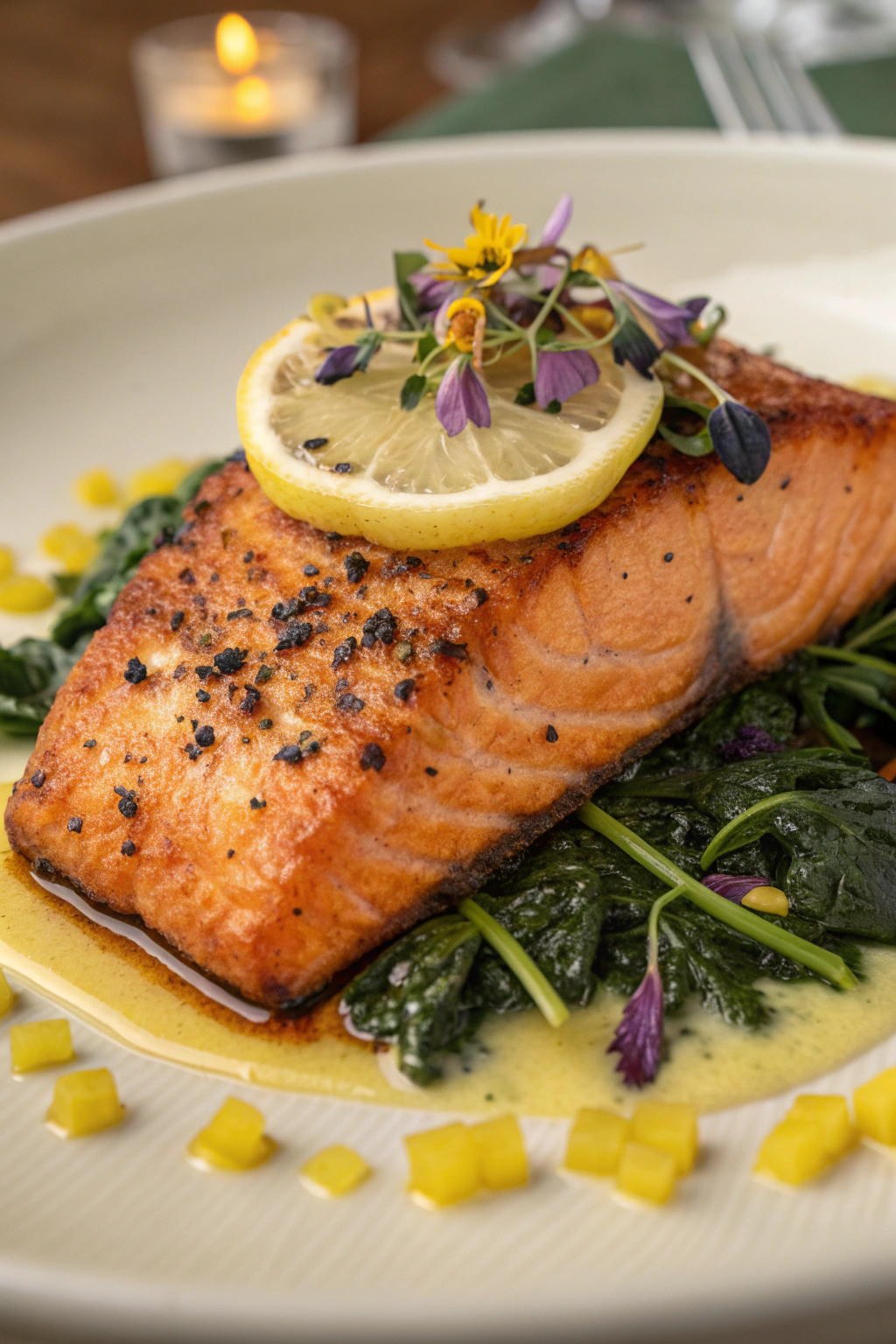 Crispy Skin Salmon with Lemon Beurre Blanc