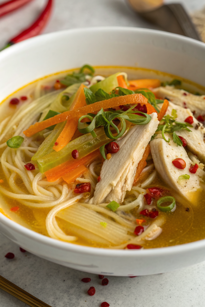 Ginger Garlic Chicken Noodle Soup Recipe