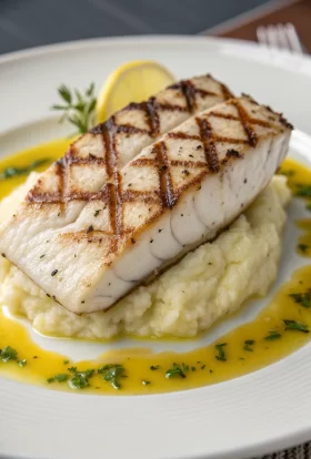 Grilled Sea Bass with Herb Butter