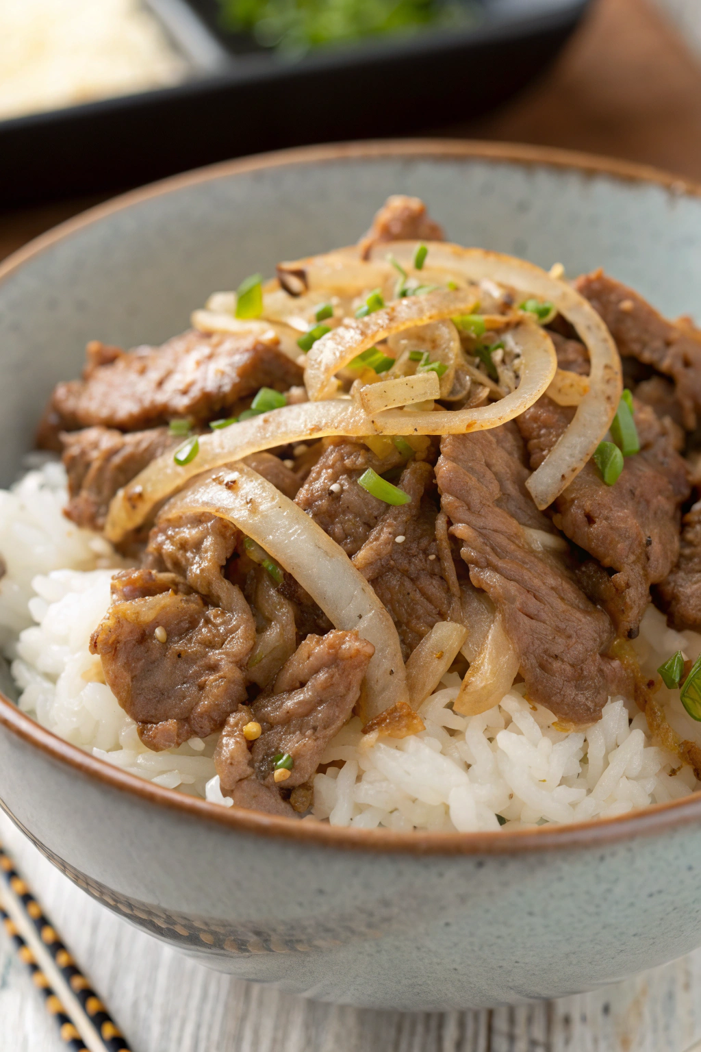 Gyudon Japanese Beef Rice Bowl Recipe