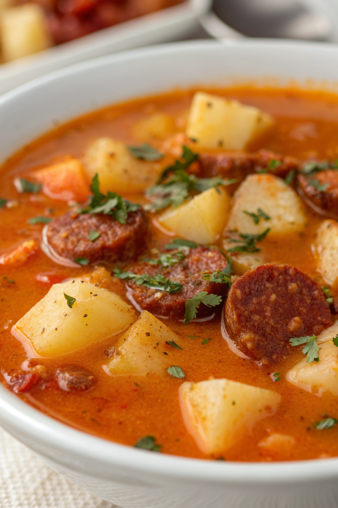 Spanish Potato Soup with Chorizo