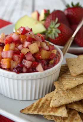 Fruit Salsa with Cinnamon Crisps