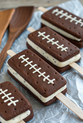 Ice Cream Football Sandwiches Recipe