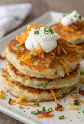 Cheesy Mashed Potato Pancakes Recipe