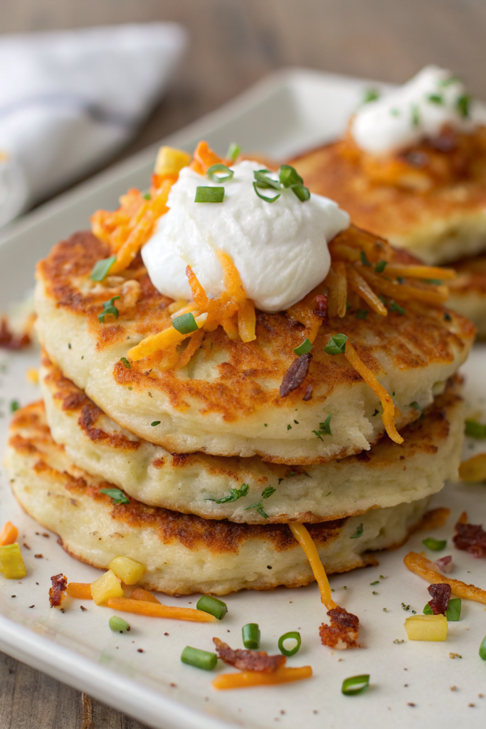 Cheesy Mashed Potato Pancakes Recipe