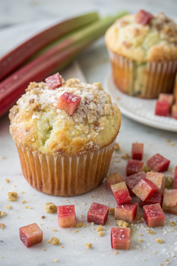Homemade Baked Rhubarb Muffins Recipe