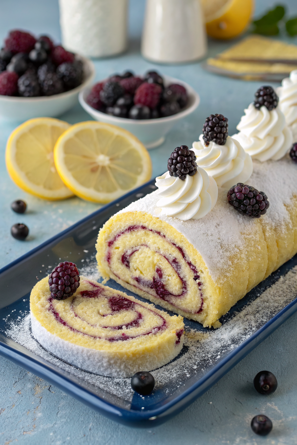 Blackberry Lemon Cake Roll Recipe