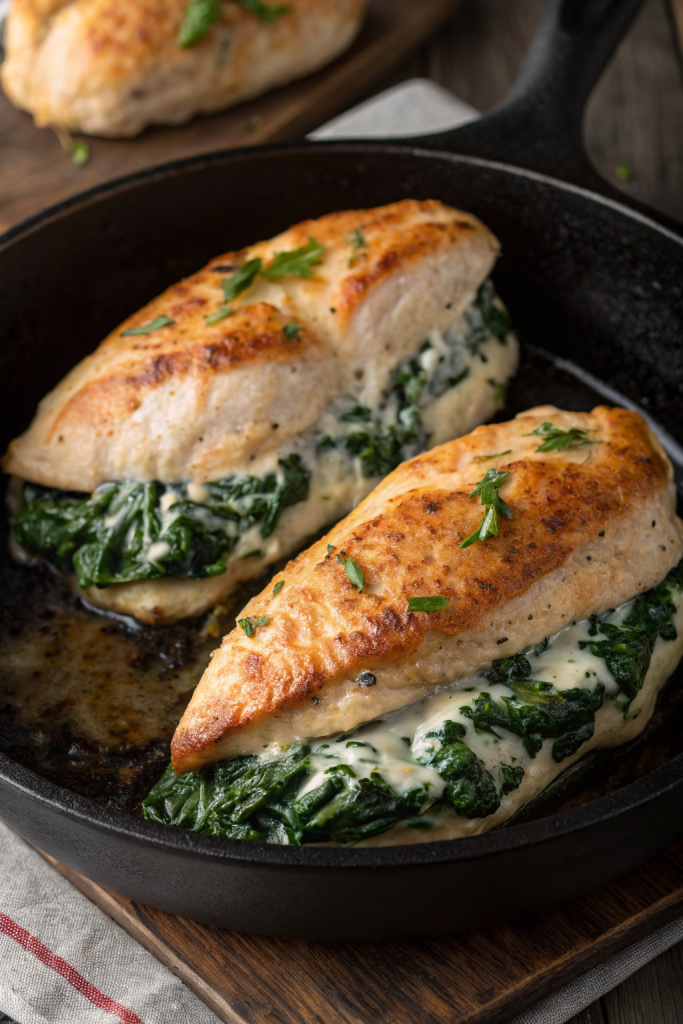 Cheesy Spinach Stuffed Chicken Breast Recipe