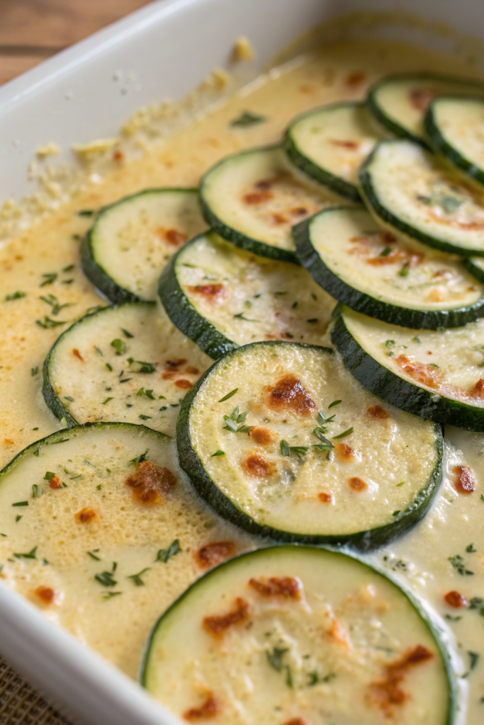Creamy Parmesan Baked Zucchini Recipe