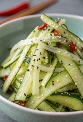Cucumber and peanut butter salad