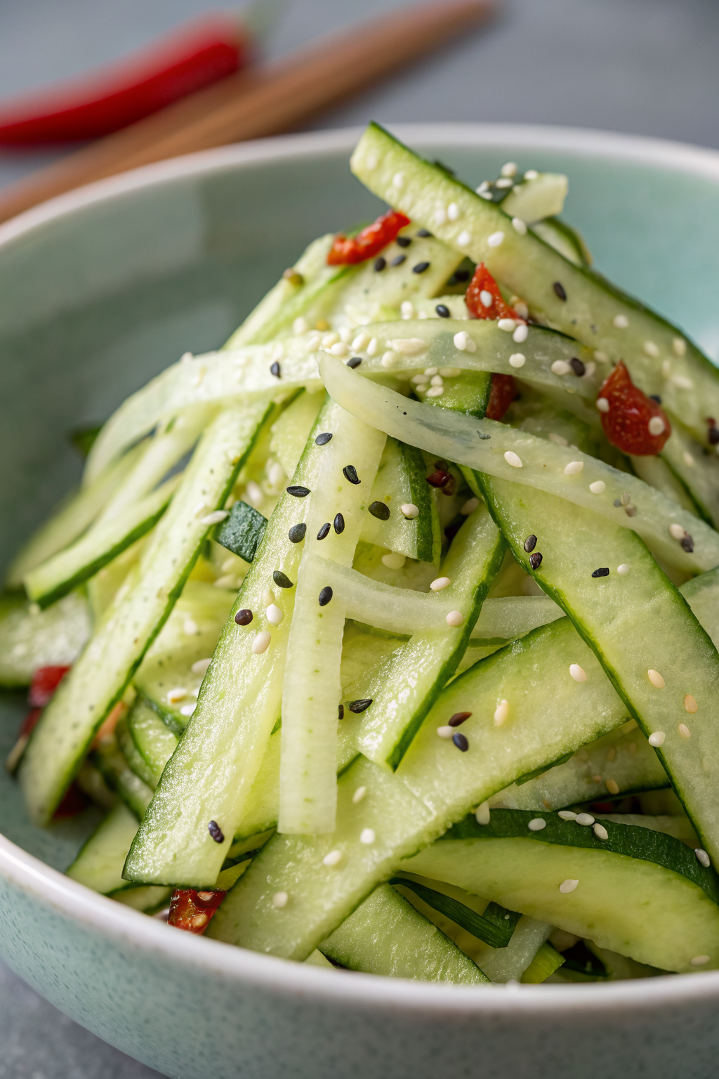 Cucumber and peanut butter salad