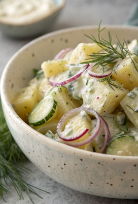 Potato and Cucumber Salad with Creamy Dill Dressing