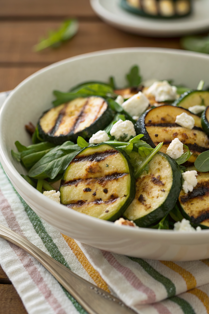 Charred Zucchini Salad With Lemon Basil Pistachio Oil
