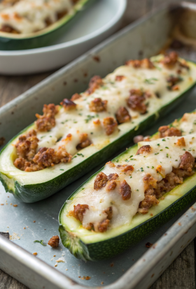Cheesy Garlic Zucchini Steaks Recipe
