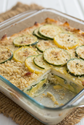 Cheesy Summer Squash and Zucchini Casserole