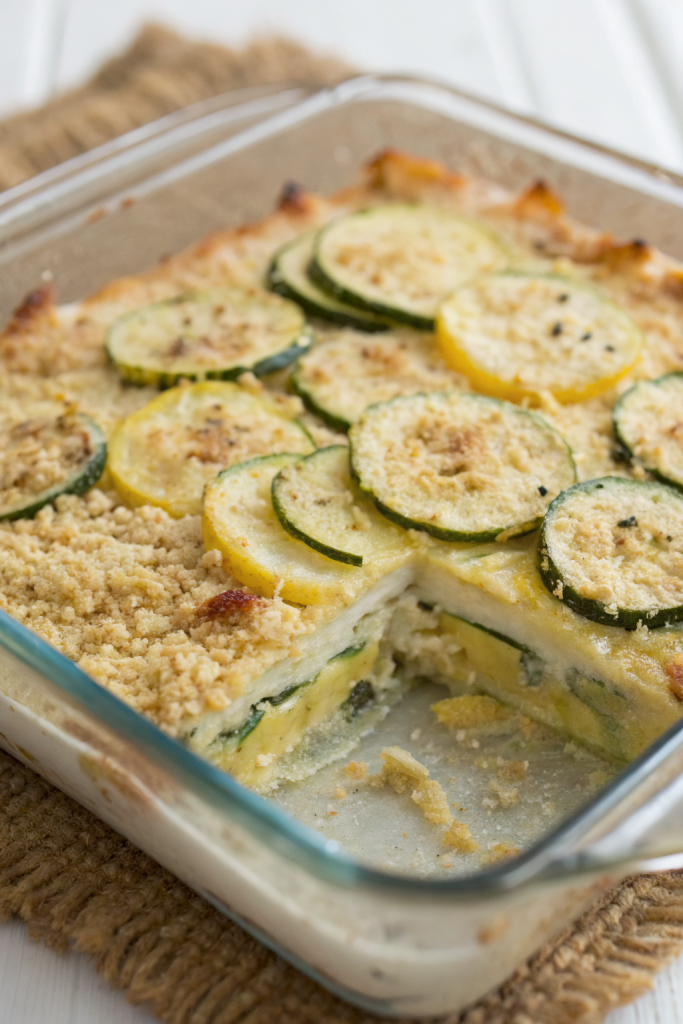 Cheesy Summer Squash and Zucchini Casserole