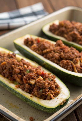 Easy Ground Beef Zucchini Boats Recipe