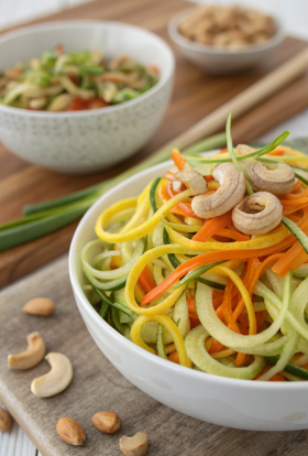 Garlic Lime Cashew Zoodles Recipe