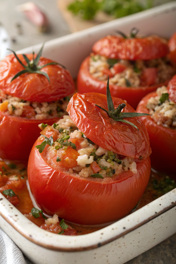 Greek Stuffed Tomatoes Recipe