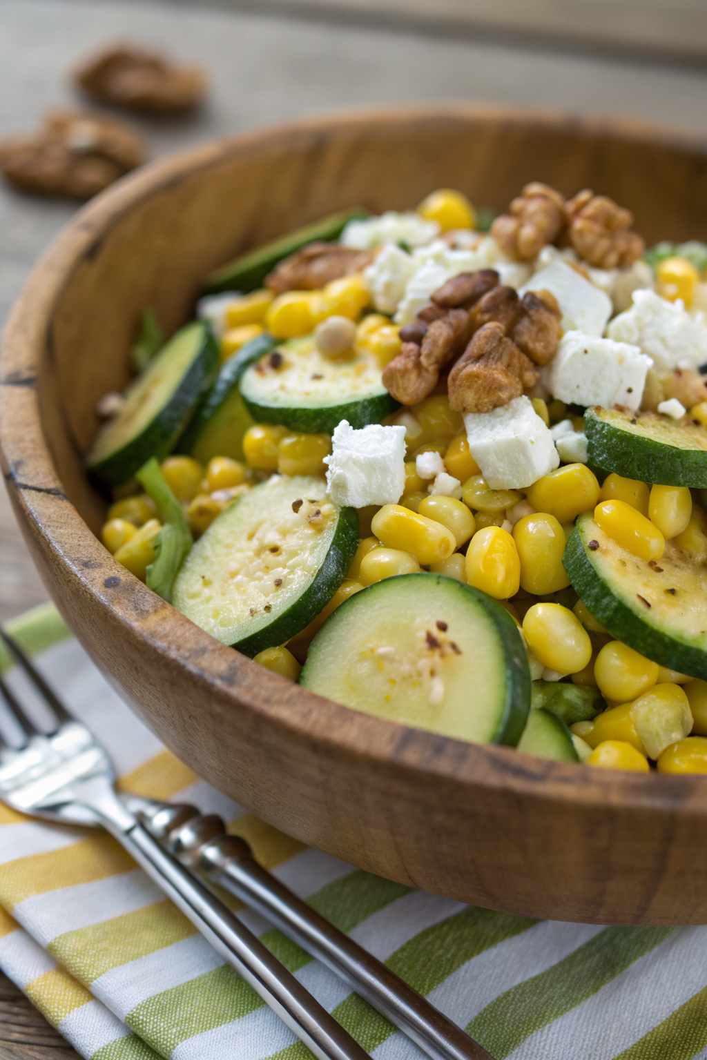 Grilled Corn Salad With Zucchini And Feta