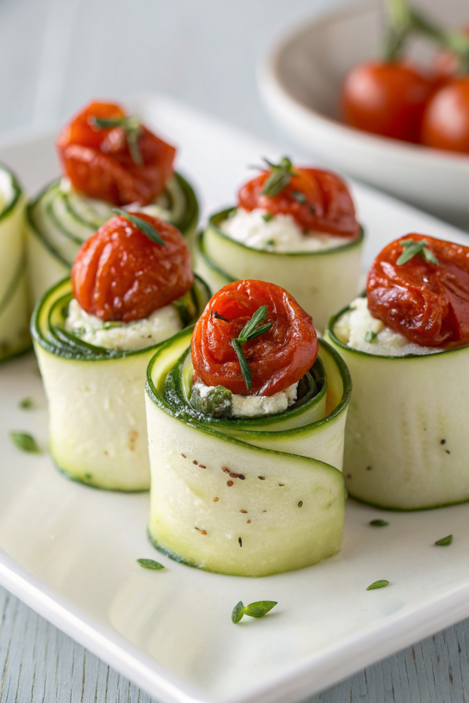 Grilled Zucchini Rollups Stuffed Lemon Basil Ricotta