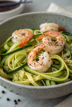 Lemon Garlic Shrimp Zucchini Noodle Recipe