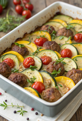 Low Carb Zucchini and Sausage Casserole