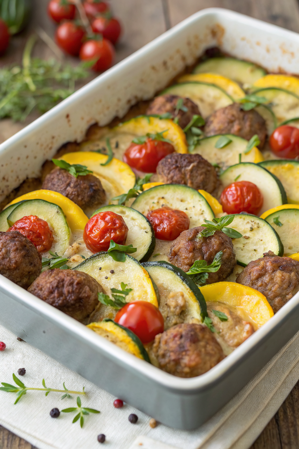 Low Carb Zucchini and Sausage Casserole