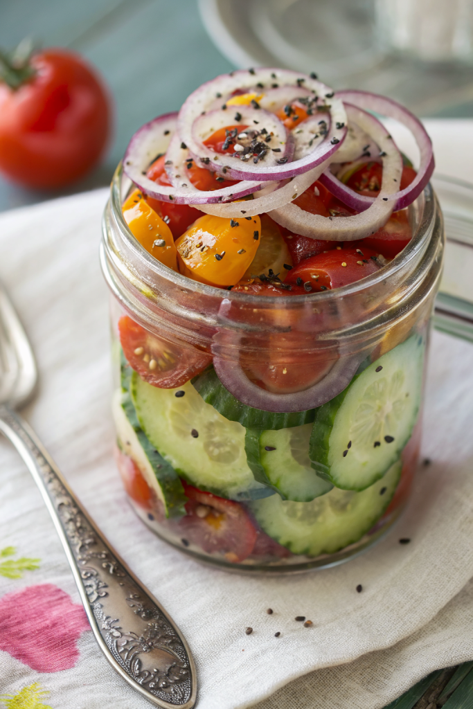 Marinated Cucumbers Onions and Tomatoes Recipe