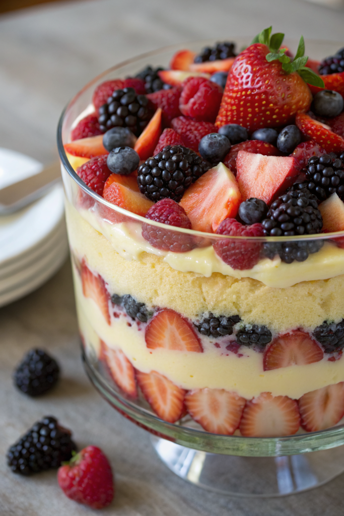 No-bake Mixed Berry Trifle Recipe