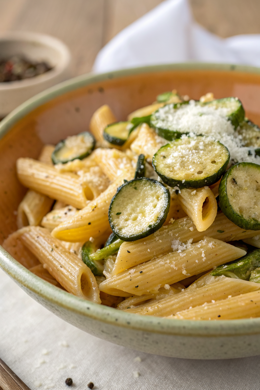Pasta Con Zucchini with Ricotta and Parmesan