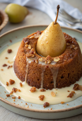 Poached Pear Cardamom Cakes Recipe