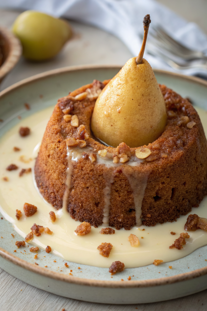 Poached Pear Cardamom Cakes Recipe