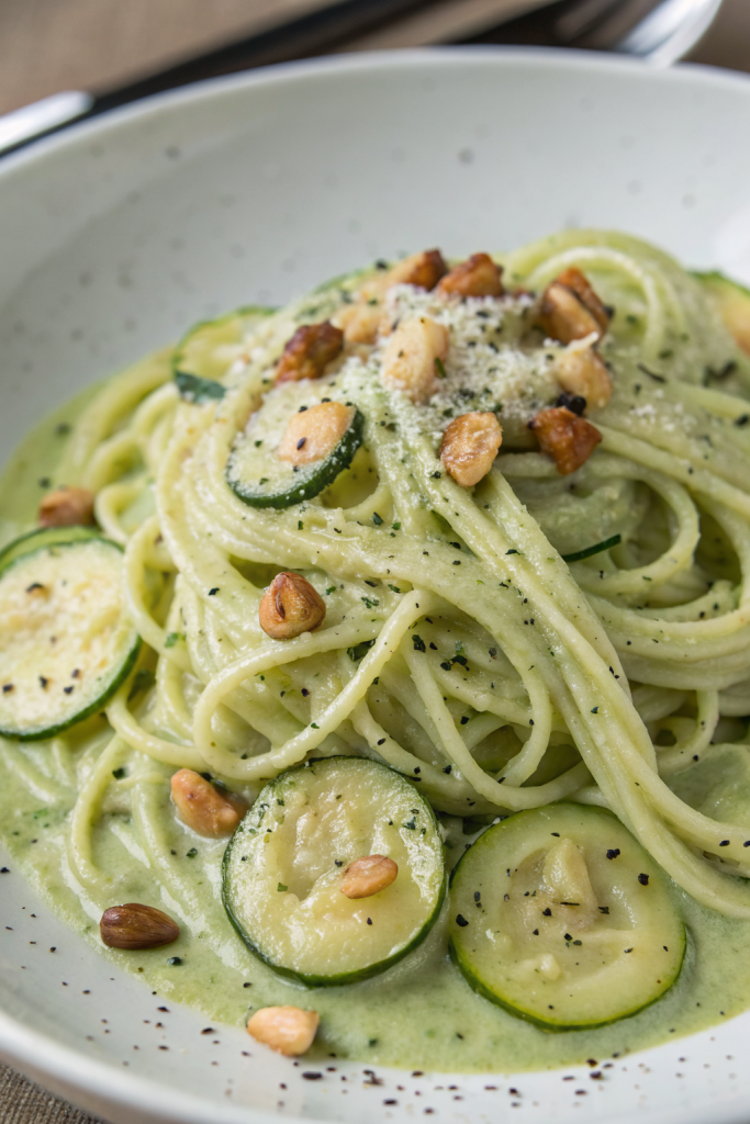 Roasted Courgette Pesto Pasta Recipe