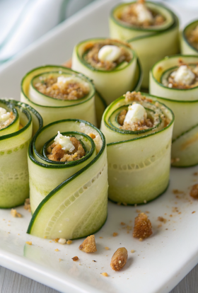 Roasted Zucchini Rolls with Guacamole Recipe